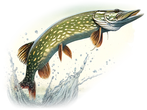 A pike jumping out of the water